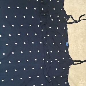 Old Navy Navy Blue Polka Dot Blouse